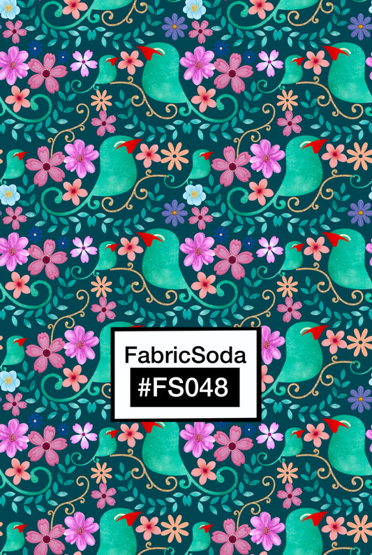 FS048 Calm Bird Floral Seamless Pattern