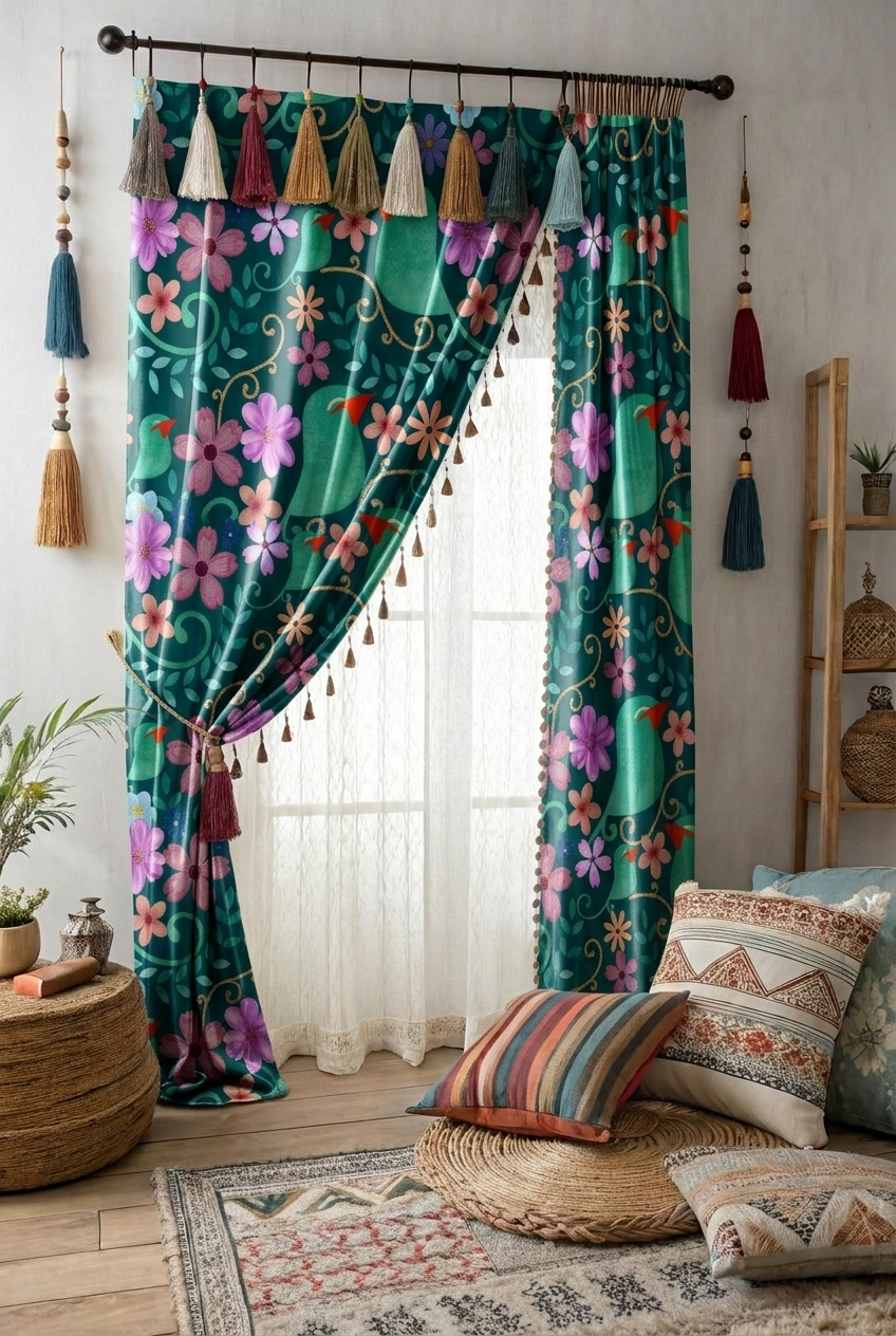 FS048 Calm Bird Floral Seamless Pattern
