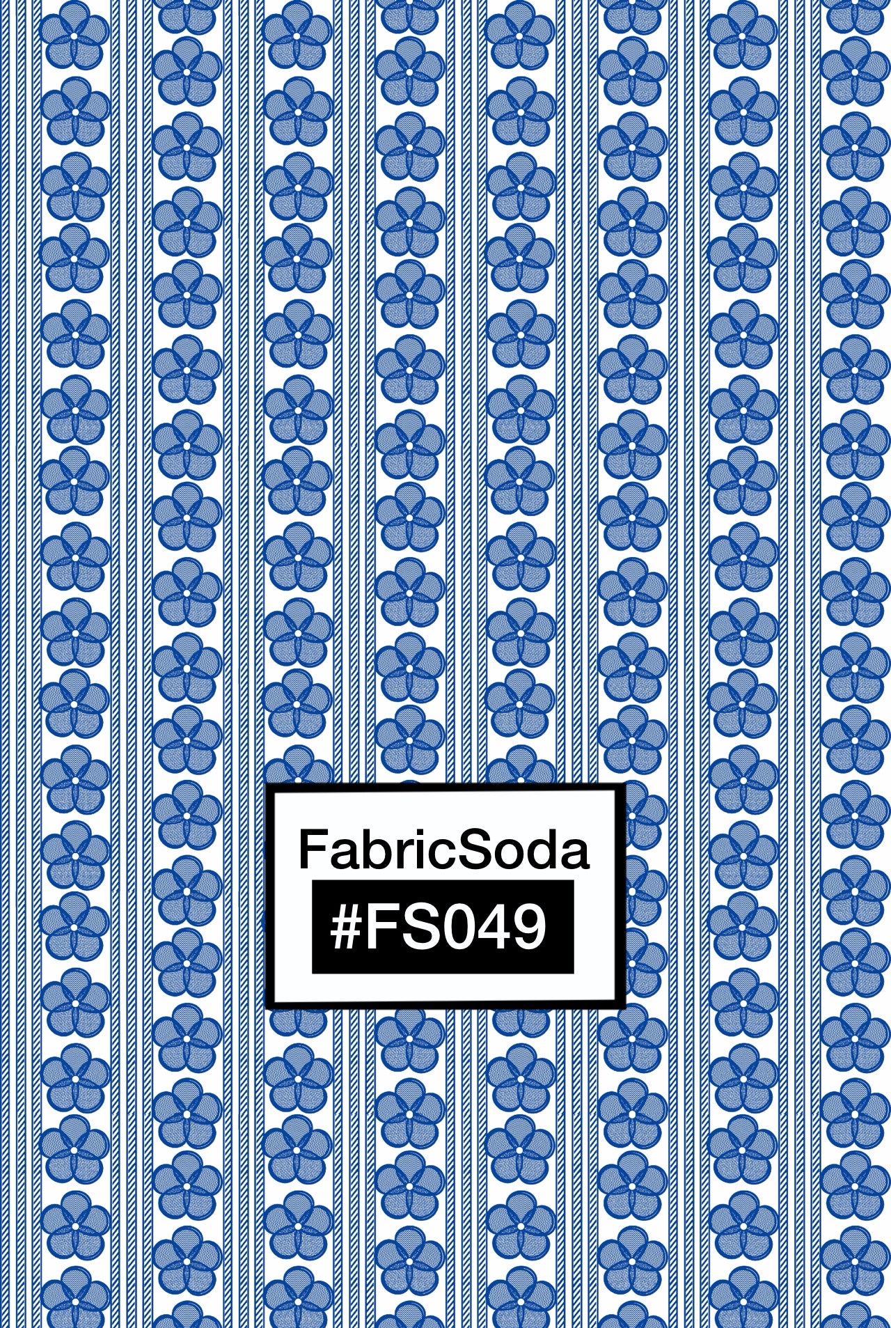 FS049 Blue Floral Lace Seamless Pattern