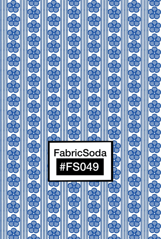 FS049 Blue Floral Lace Seamless Pattern