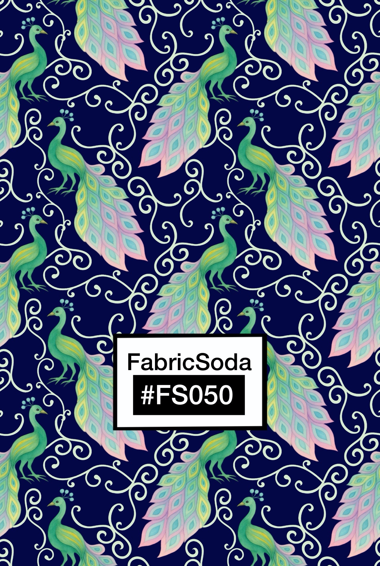 FS050 Navy Peacock Seamless Pattern