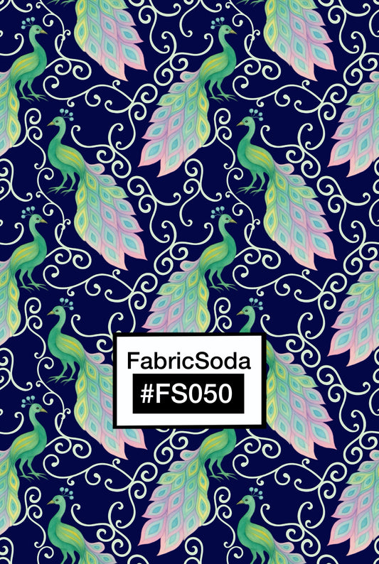 FS050 Navy Peacock Seamless Pattern