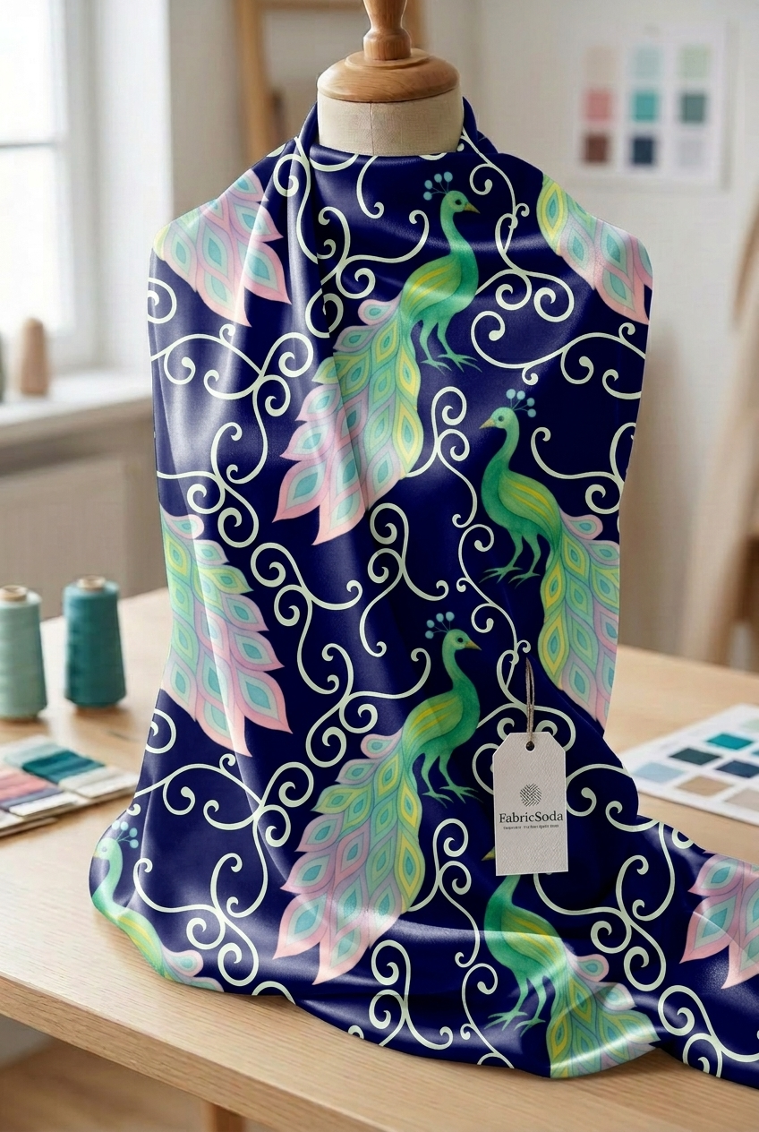 FS050 Navy Peacock Seamless Pattern