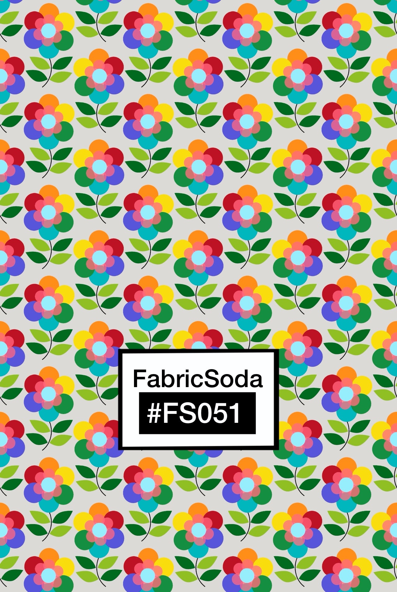 FS051 Rainbow Flower Seamless Pattern