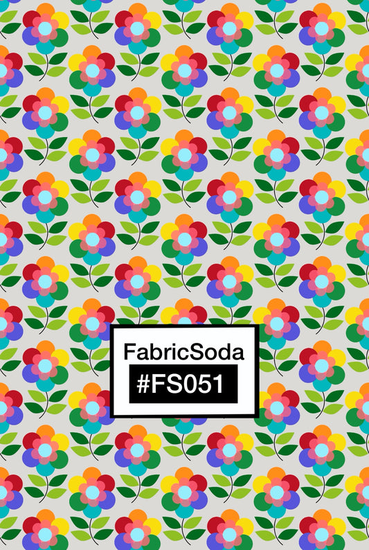 FS051 Rainbow Flower Seamless Pattern