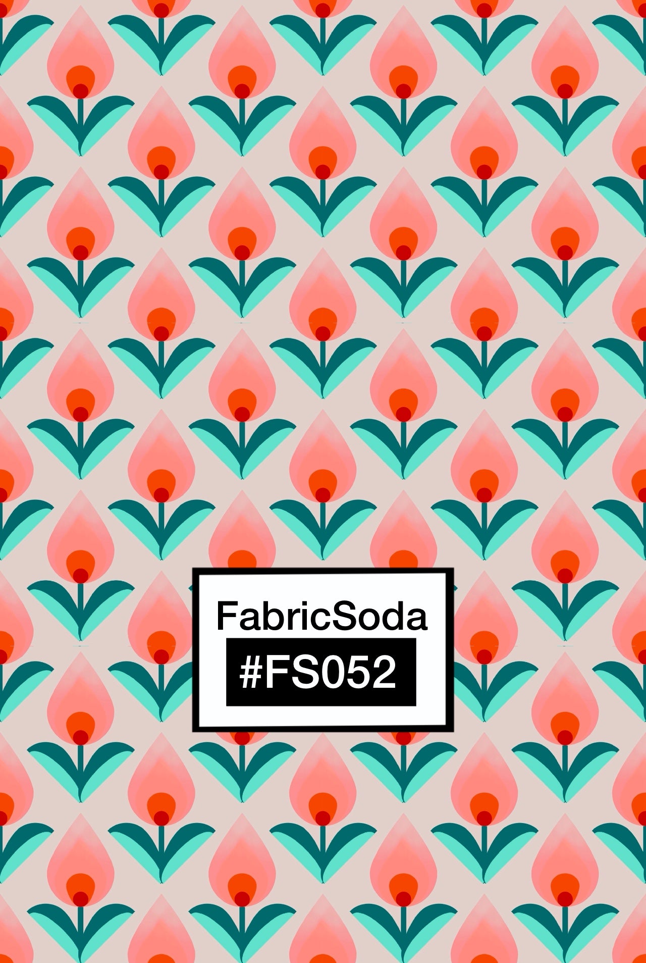 FS052 Peach Pink Floral Seamless Pattern