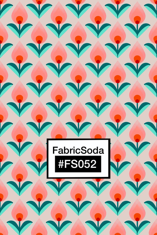 FS052 Peach Pink Floral Seamless Pattern