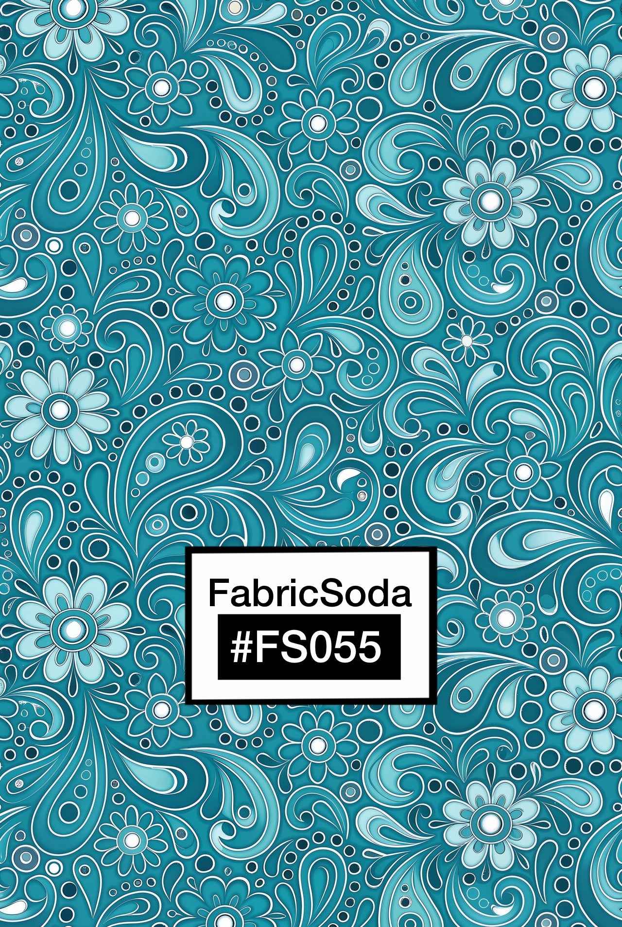 FS055 Teal Green Paisley Seamless Pattern
