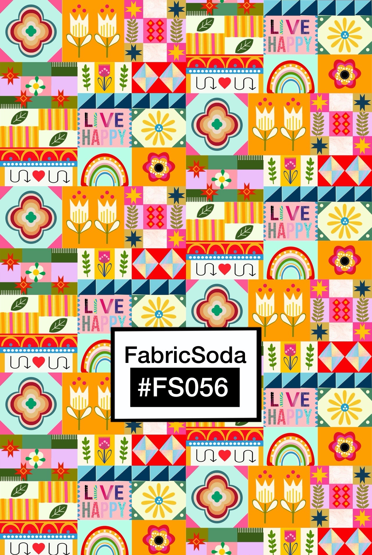 FS056 Orange Abstract Seamless Pattern