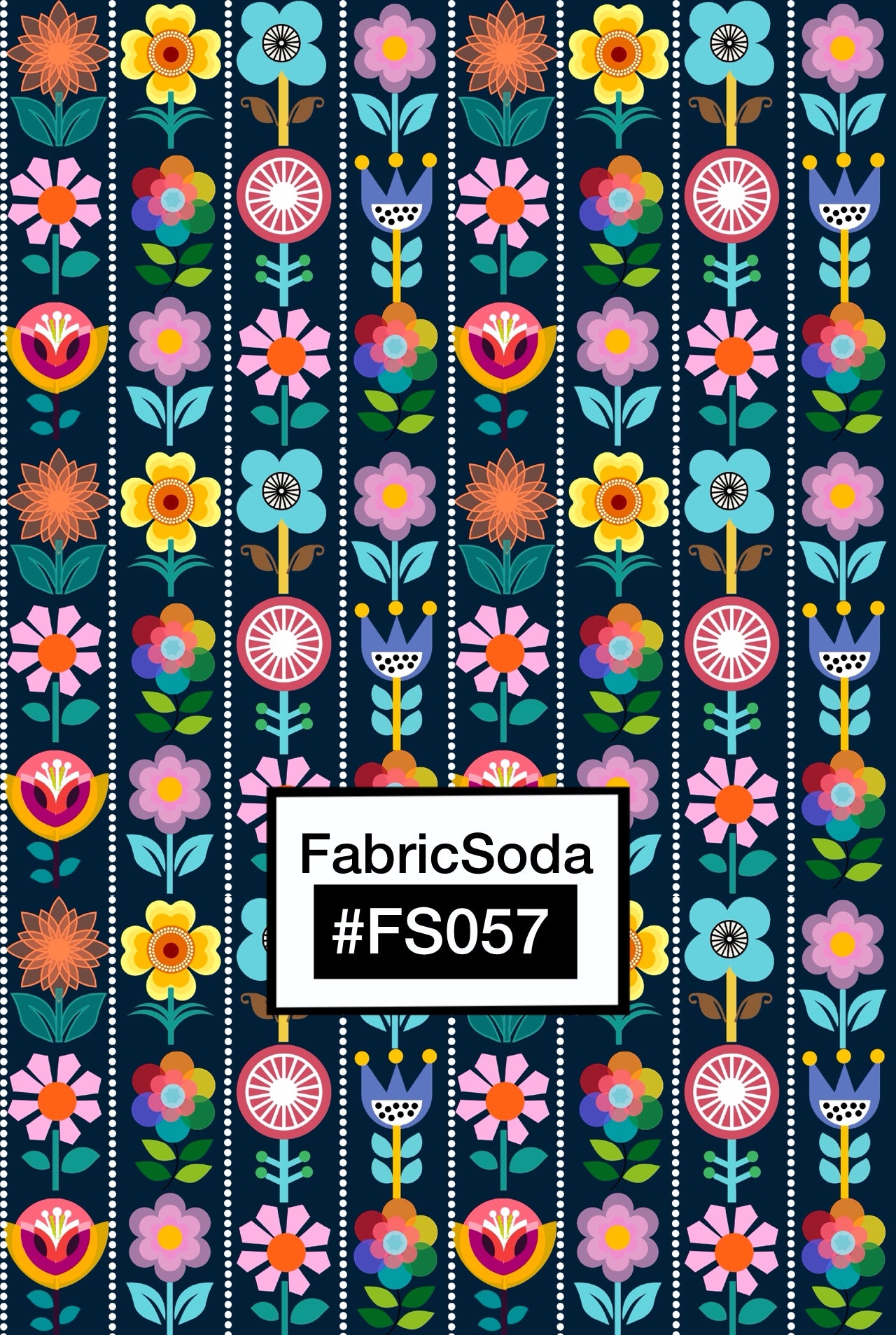 FS057 Floral Striped Seamless Pattern