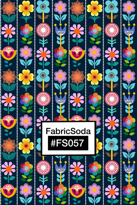 FS057 Floral Striped Seamless Pattern