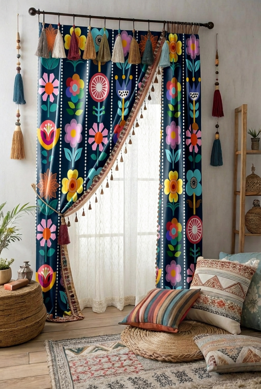 FS057 Floral Striped Seamless Pattern