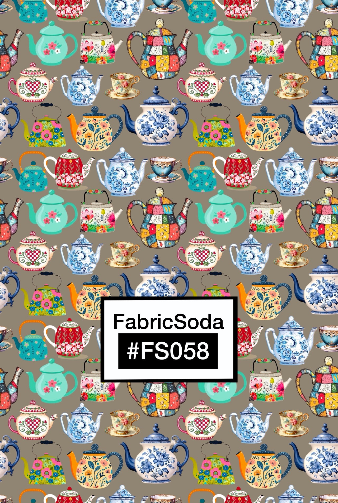 FS058 Teapot Art Abstract Seamless Pattern