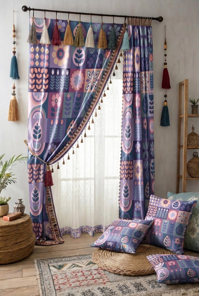 FS067 Purple Playful Geometric Seamless Pattern