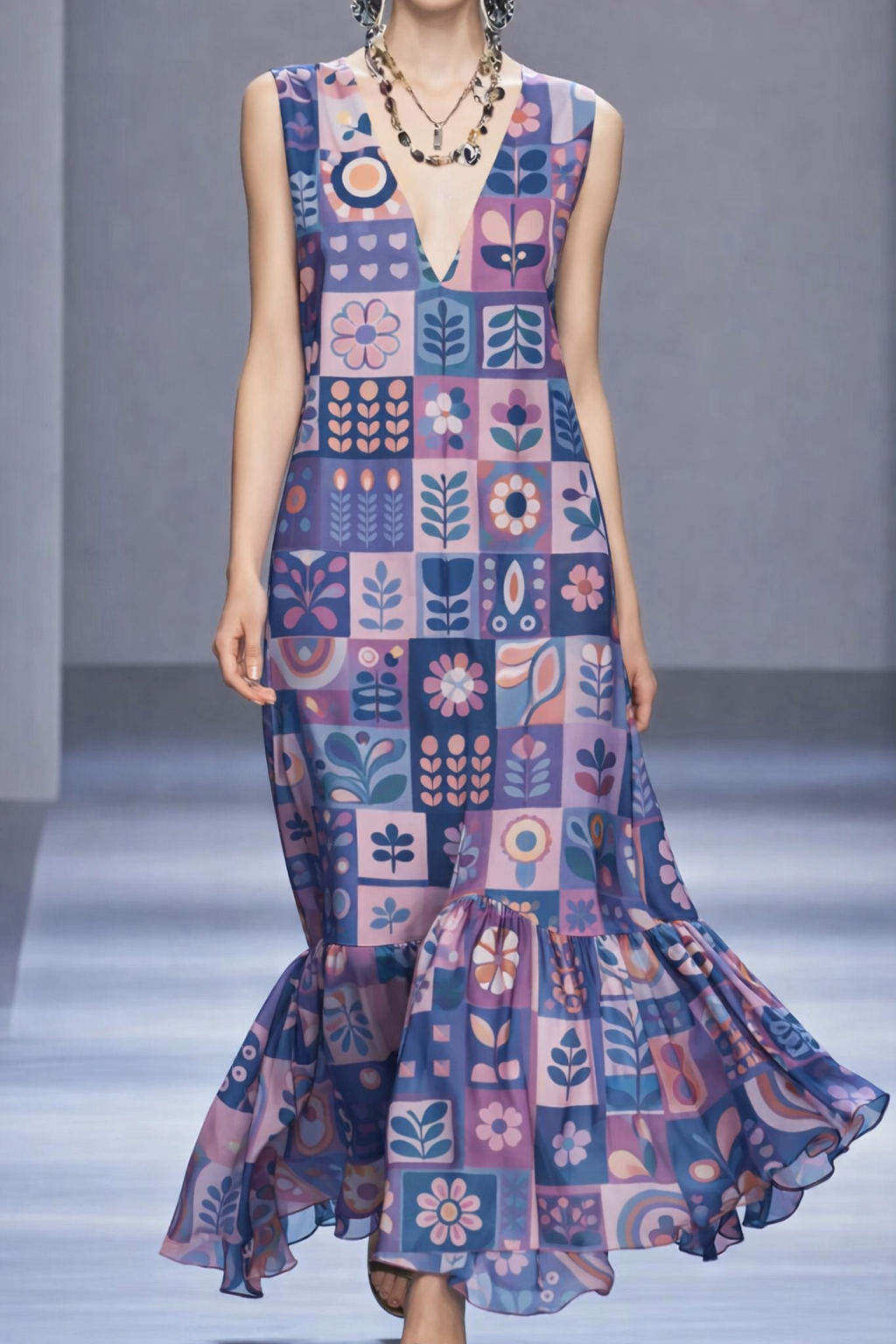 FS067 Purple Playful Geometric Seamless Pattern