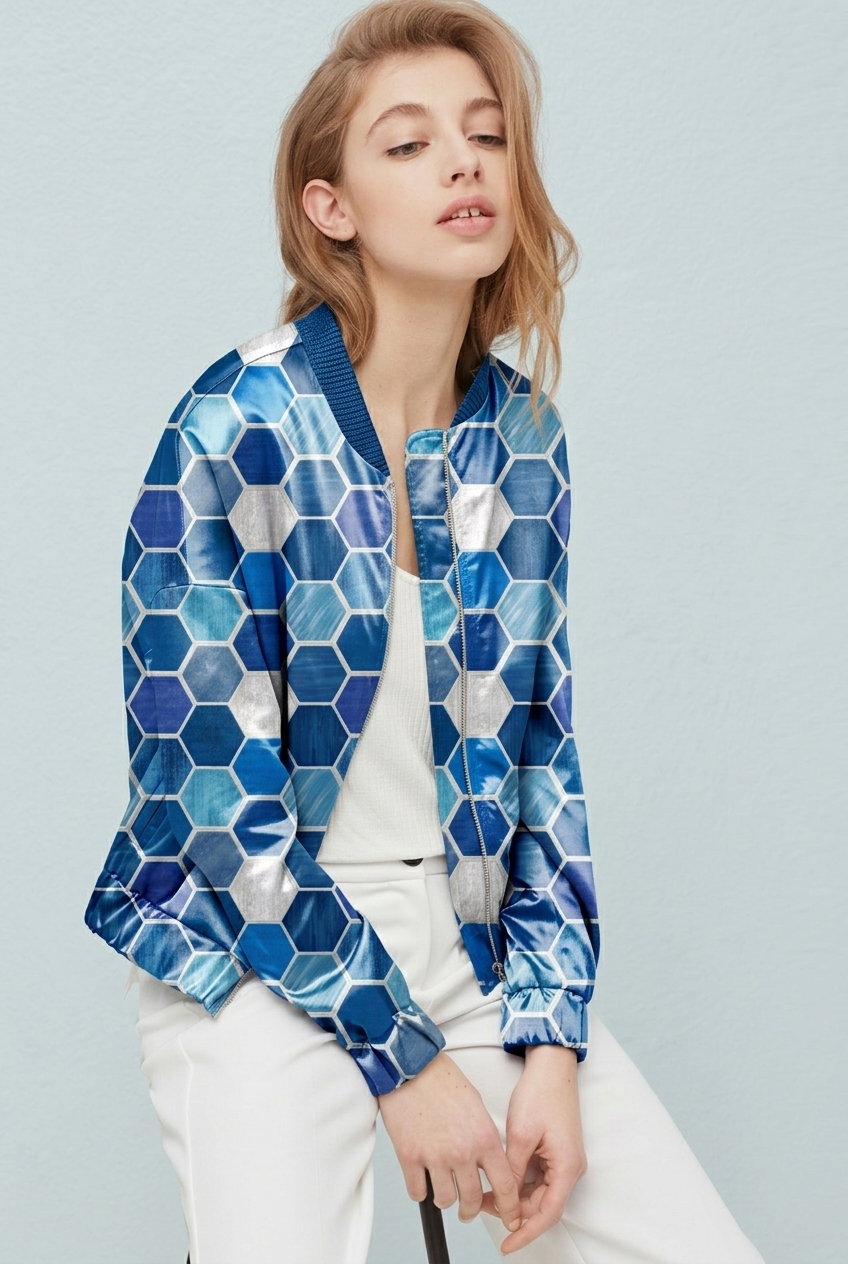 FS070 Blue Shades Geometric Seamless Pattern