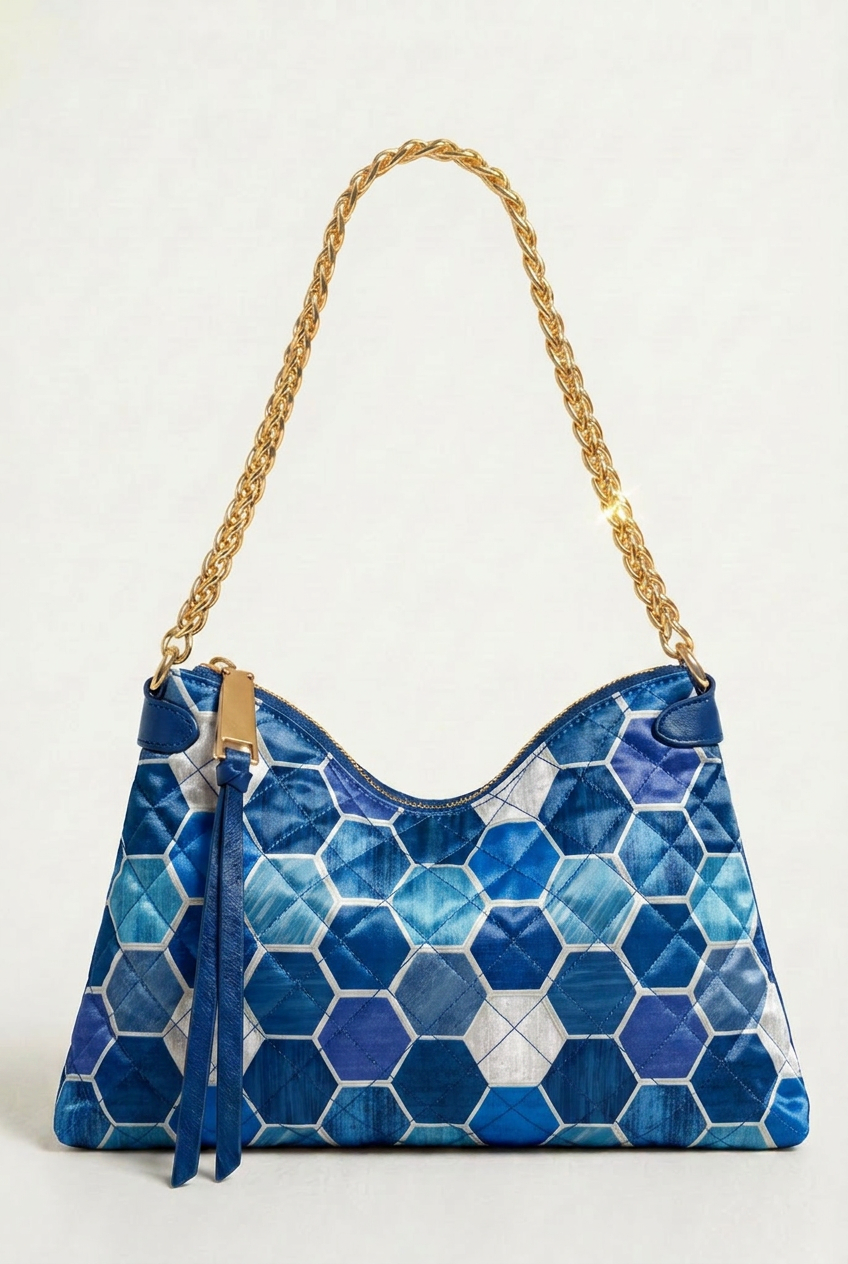 FS070 Blue Shades Geometric Seamless Pattern