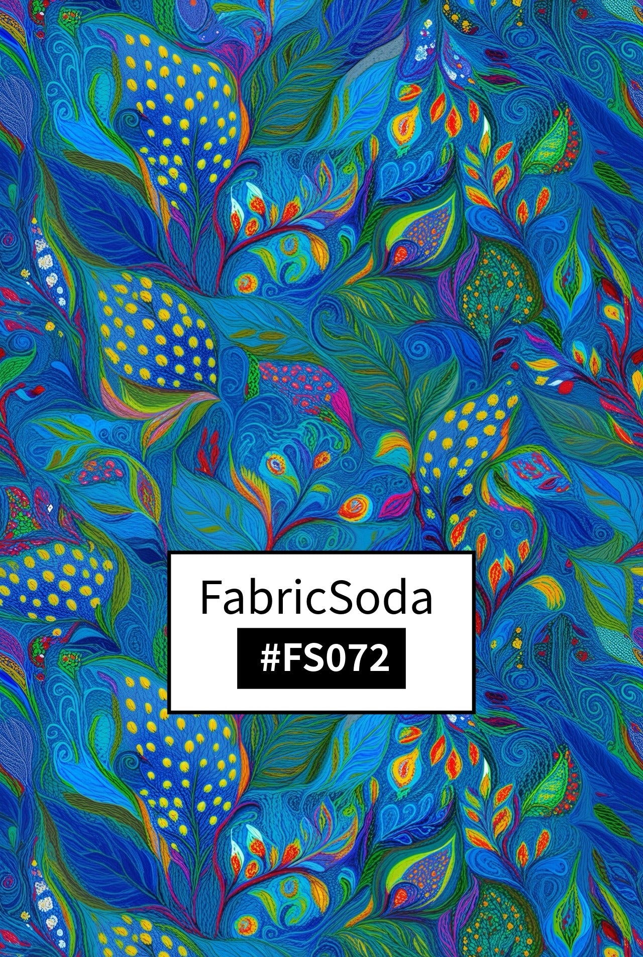 FS072 Blue Abstract Floral Seamless Pattern
