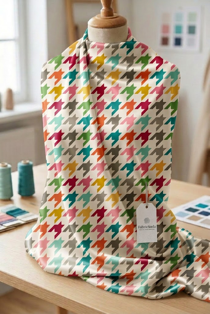 FS073 Colourful Houndstooth Seamless Pattern