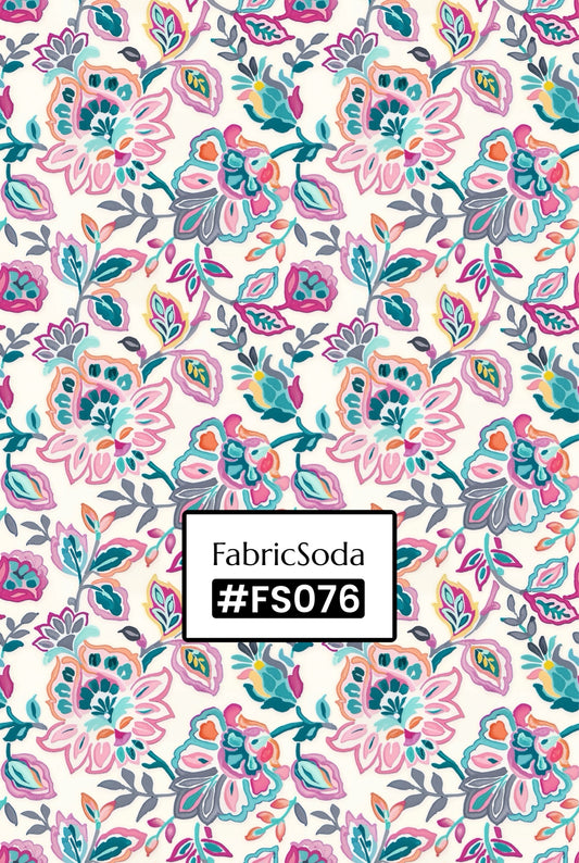 FS076 Pink Floral Seamless Pattern