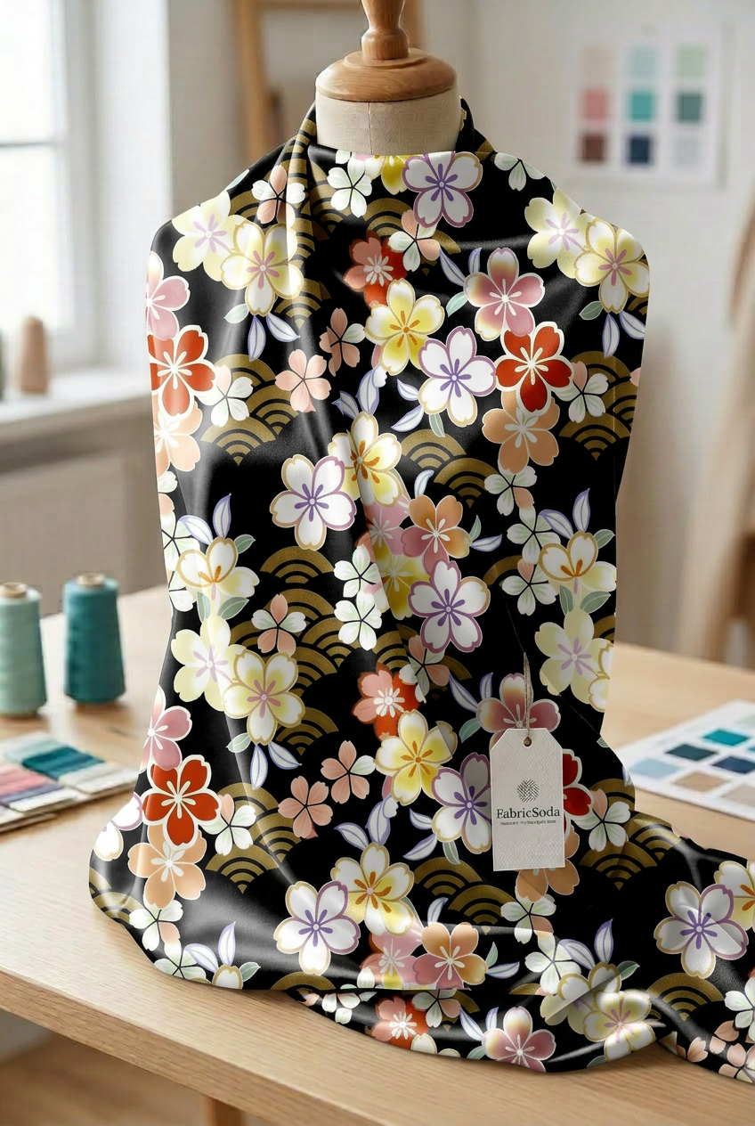 FS077 Japanese Style Floral Seamless Pattern