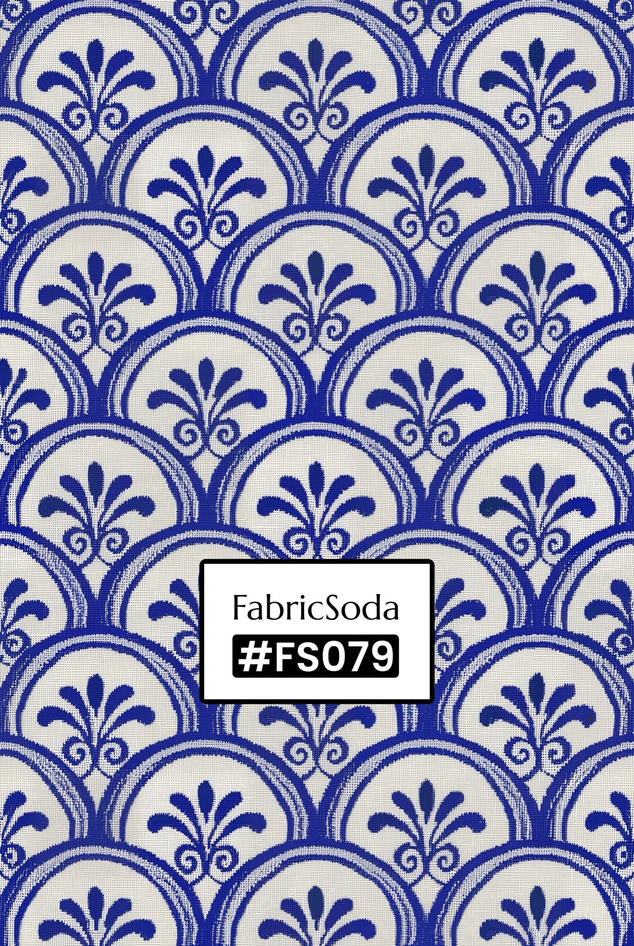 FS079 Japanese Waves Blue Floral Seamless Pattern