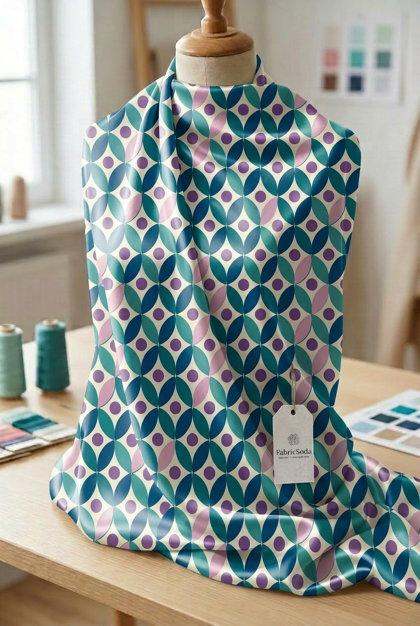 FS081 Pink and Green Geometric Seamless Pattern