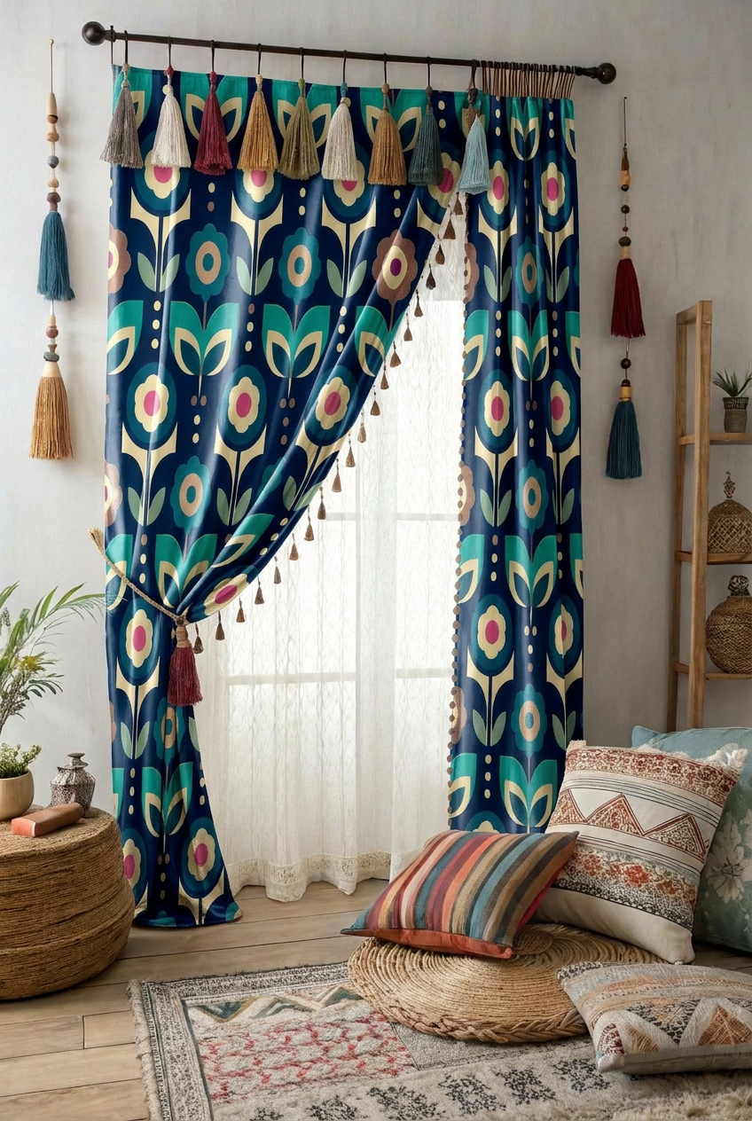 FS082 Teal Green Geometric Seamless Pattern