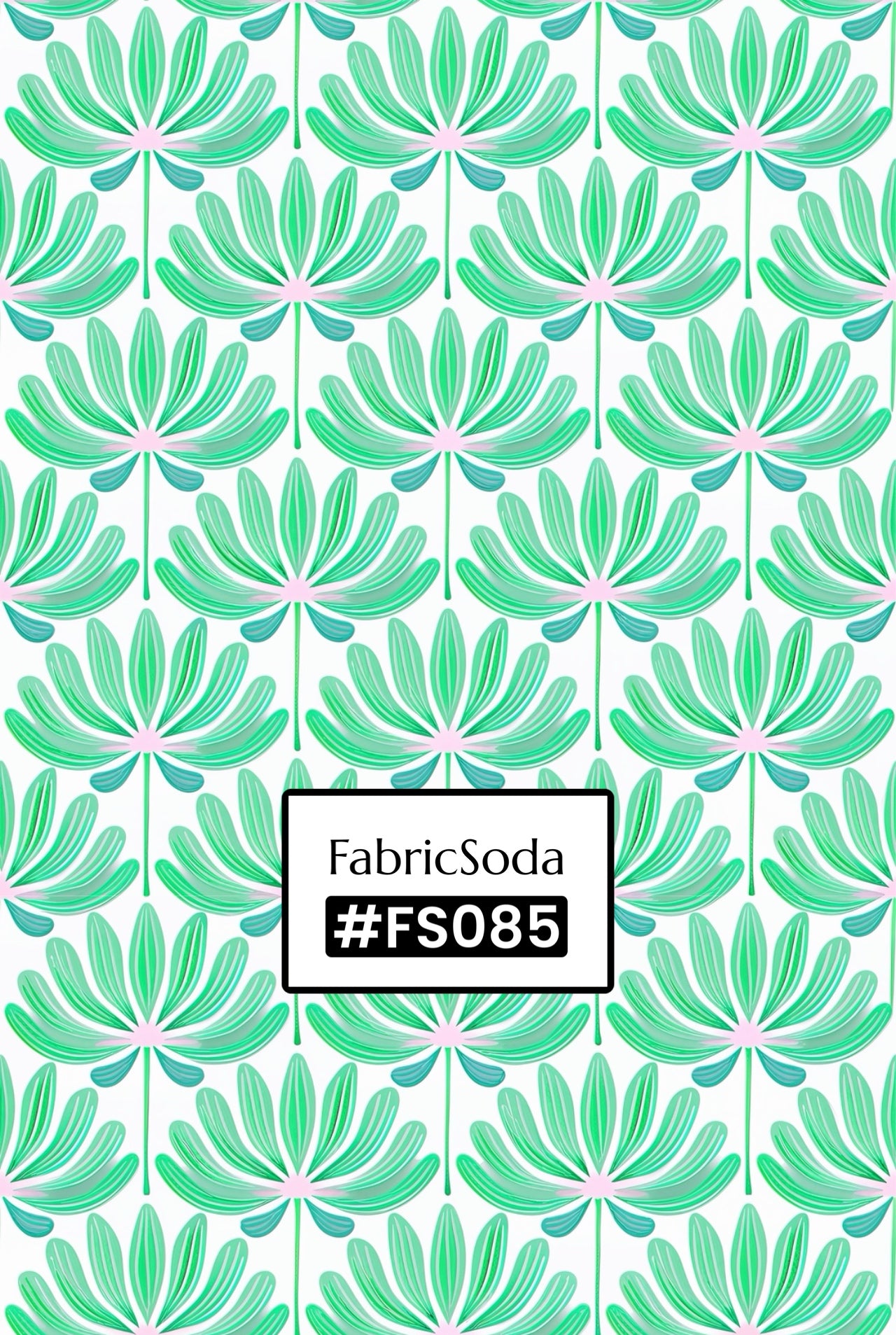 FS085 Light Green Floral Seamless Pattern