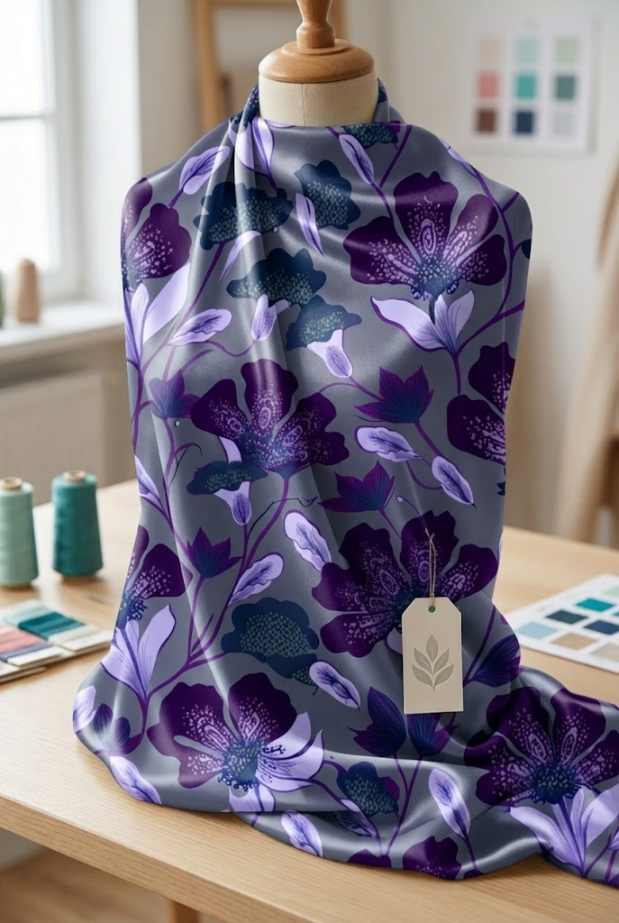 FS089 Violet Garden Floral Seamless Pattern