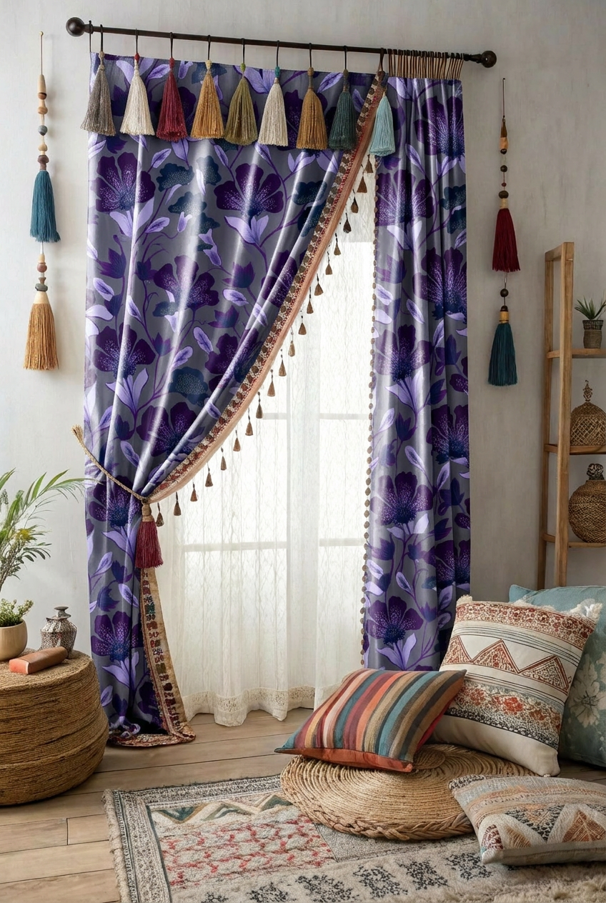 FS089 Violet Garden Floral Seamless Pattern
