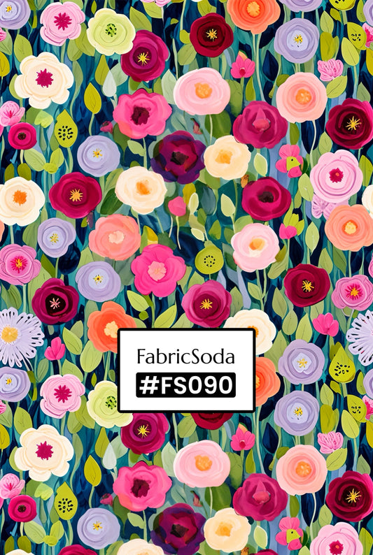 FS090 Colourful Flower Seamless Pattern