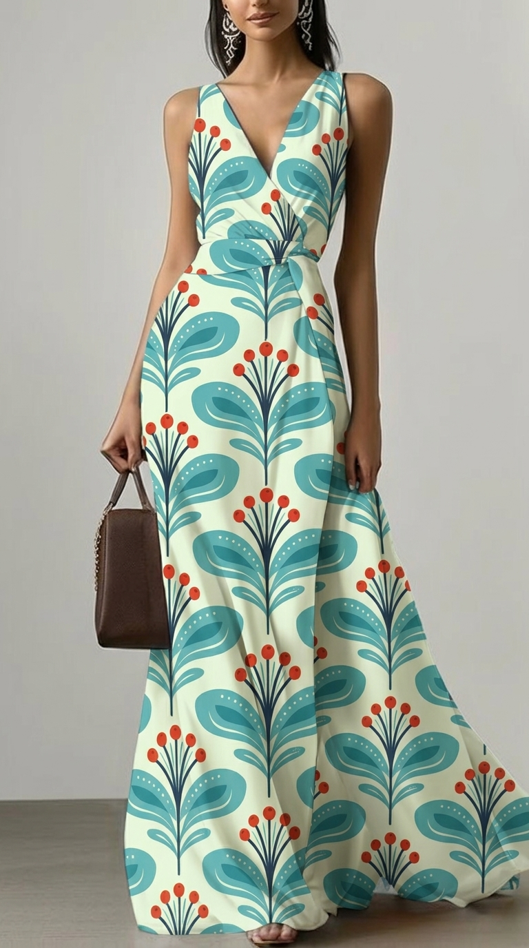 FS091 Fancy Blue Floral Seamless Pattern PNG