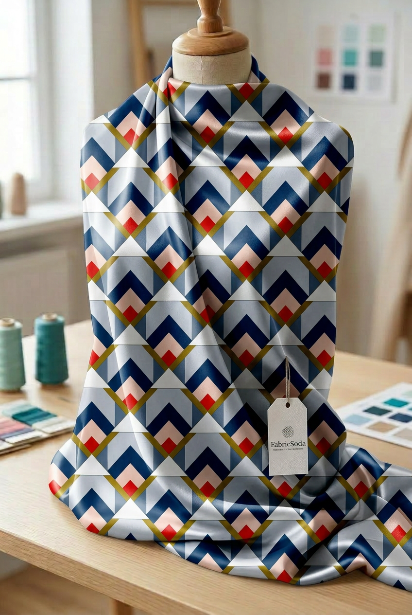 FS092 Blue Arrow Geometric Seamless Pattern