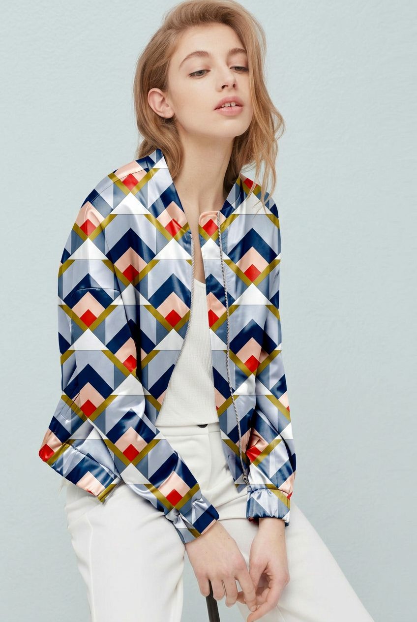 FS092 Blue Arrow Geometric Seamless Pattern