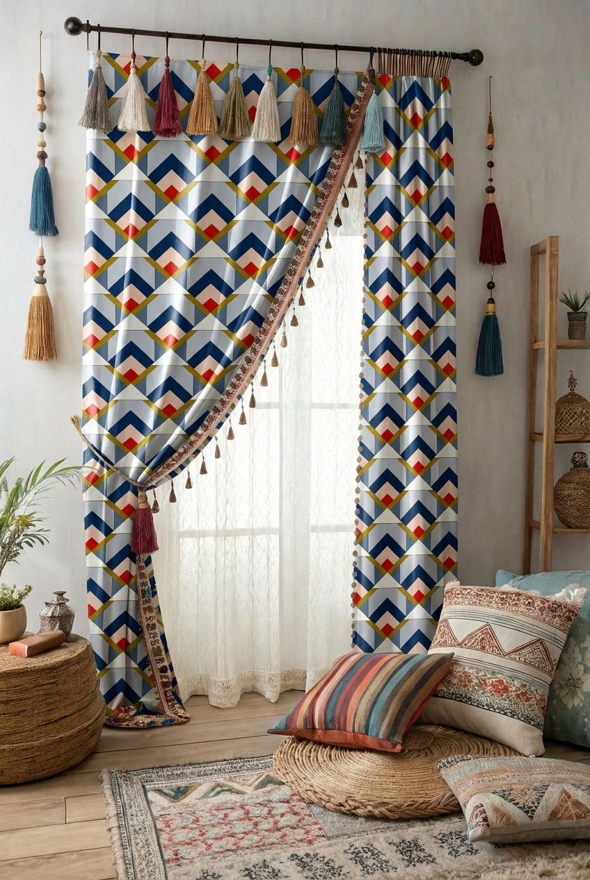 FS092 Blue Arrow Geometric Seamless Pattern