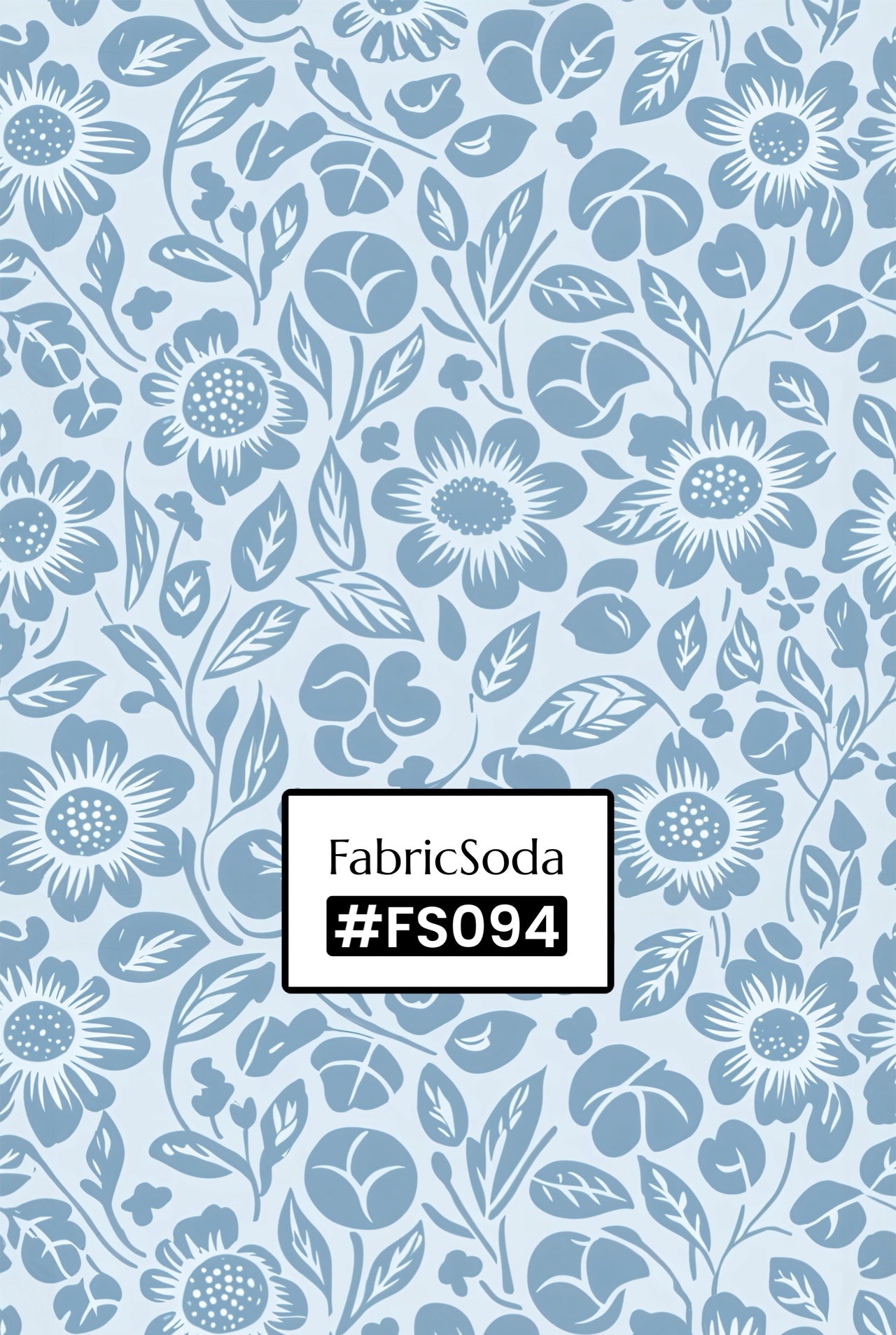 FS094 Light Blue Floral Seamless Pattern