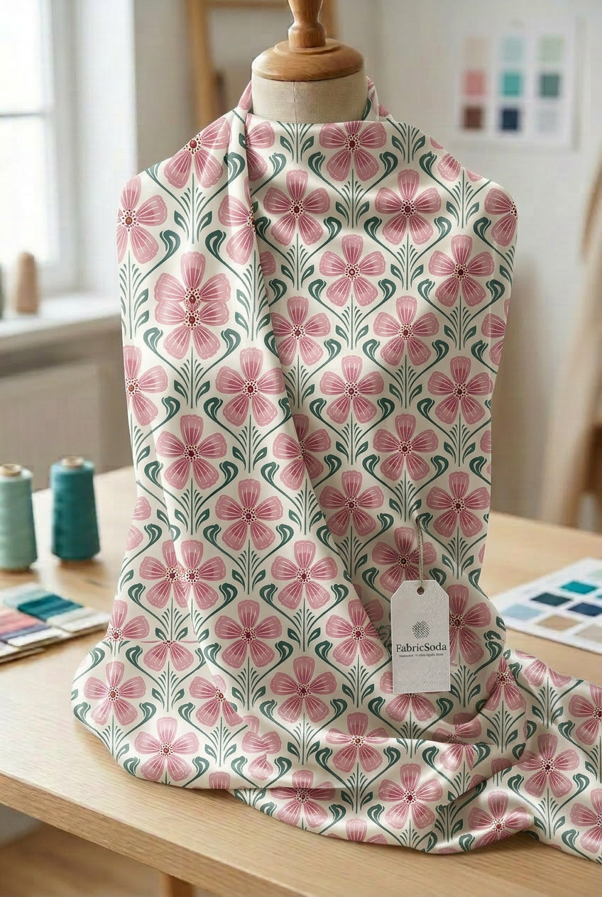 FS095 Pink Flower Seamless Pattern
