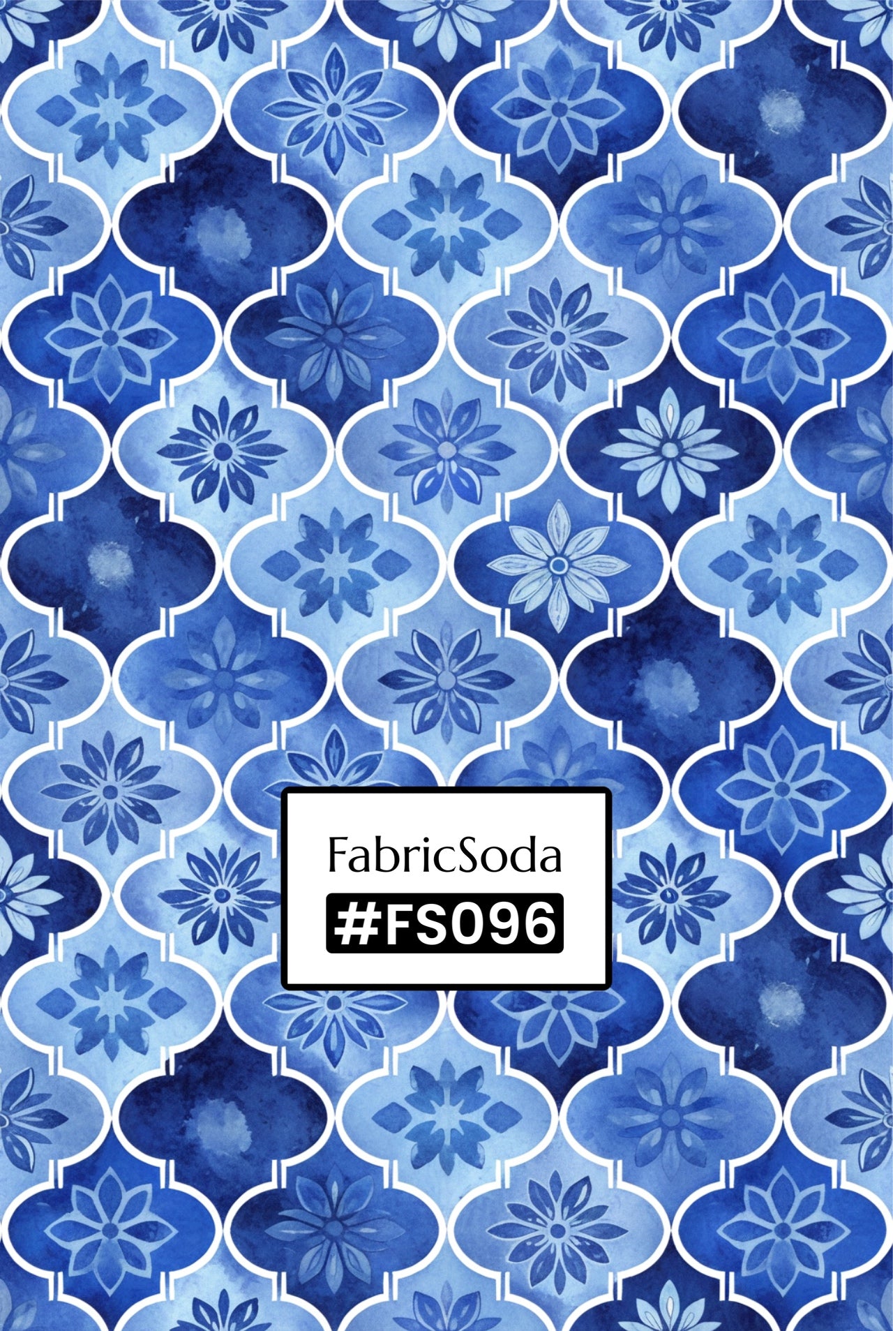 FS096 Blue Watercolour Floral Seamless Pattern