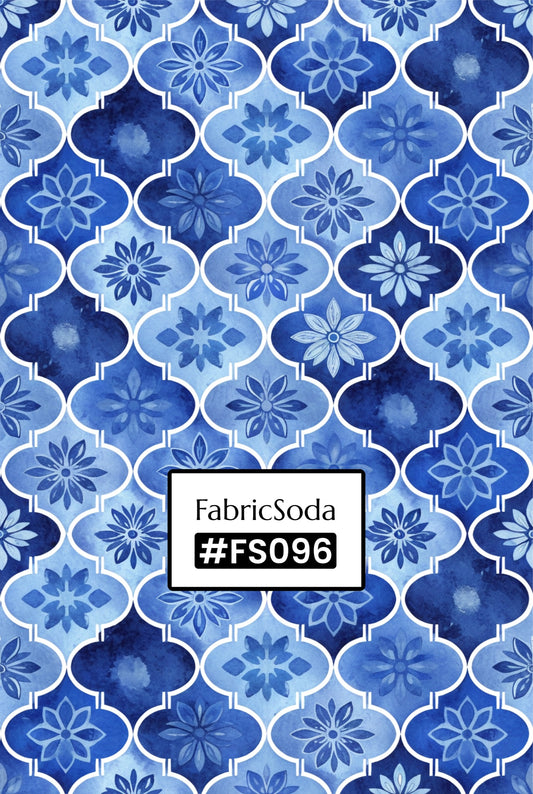FS096 Blue Watercolour Floral Seamless Pattern