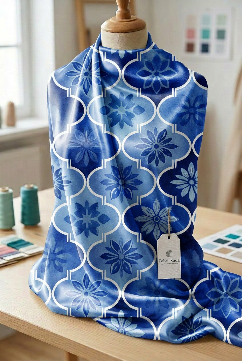 FS096 Blue Watercolour Floral Seamless Pattern