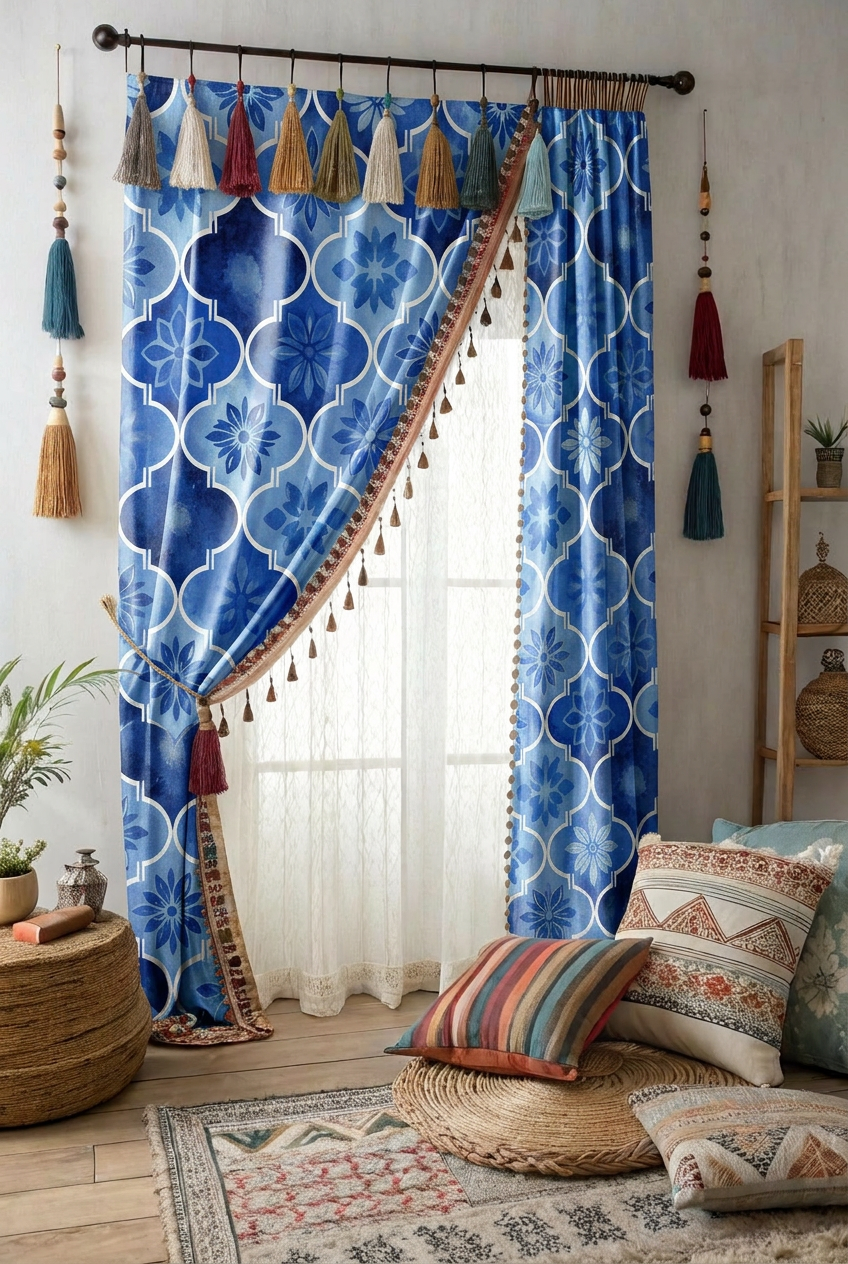 FS096 Blue Watercolour Floral Seamless Pattern