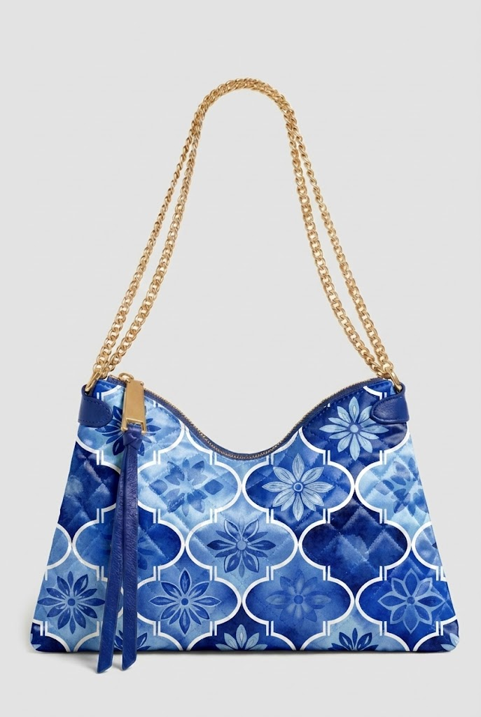 FS096 Blue Watercolour Floral Seamless Pattern PNG