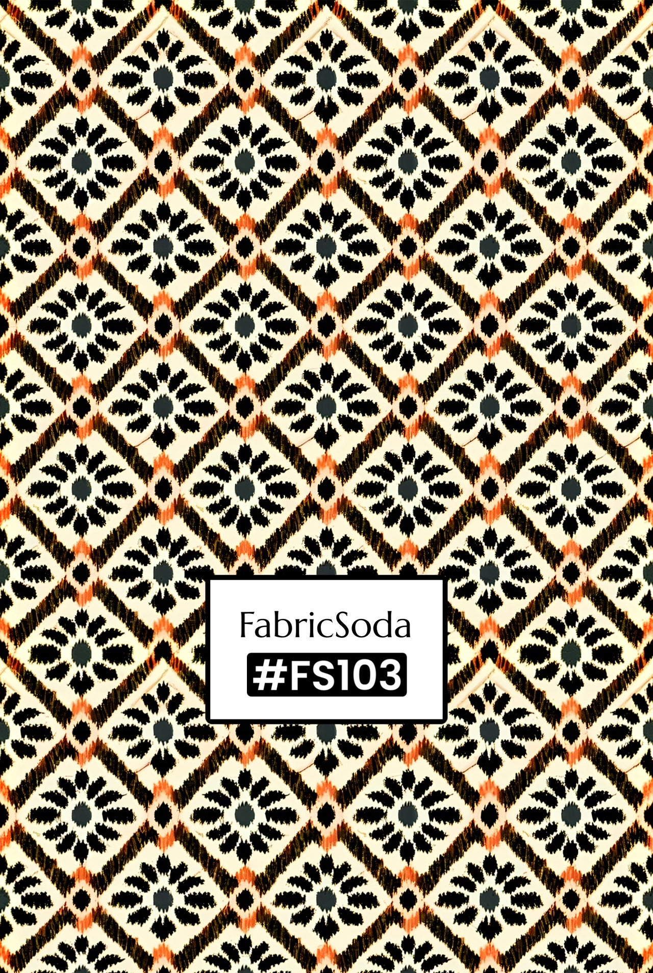 FS103 Ikat Bloom Geometric Seamless Pattern