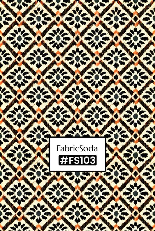 FS103 Ikat Bloom Geometric Seamless Pattern