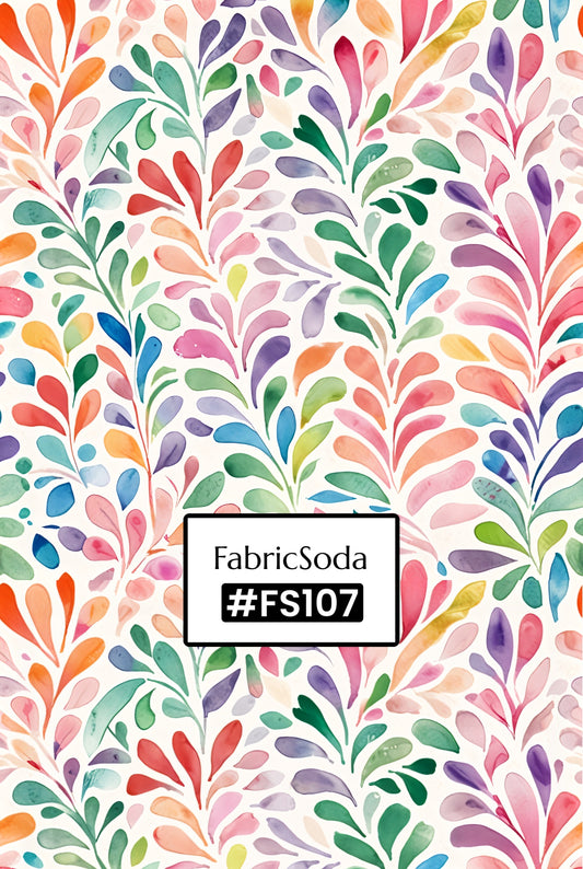 FS107 Watercolour Teardrop Floral Seamless Pattern PNG