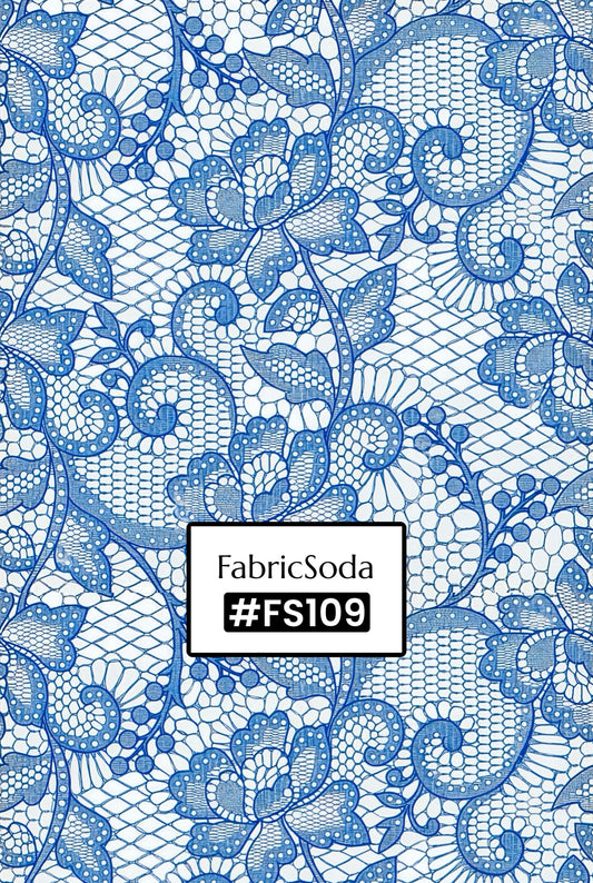 FS109 Blue Floral Lace Seamless Pattern