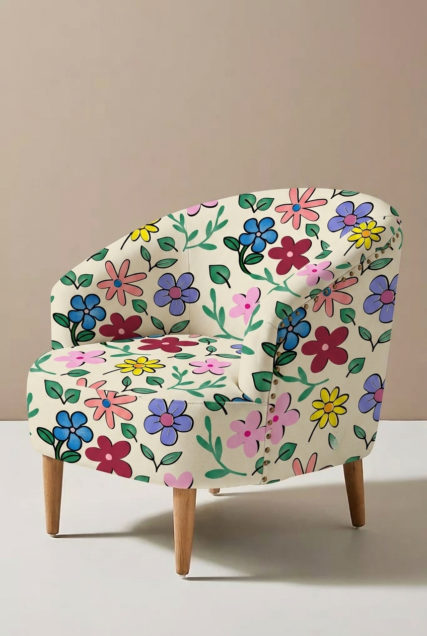 FS001 Beige Floral Seamless Pattern