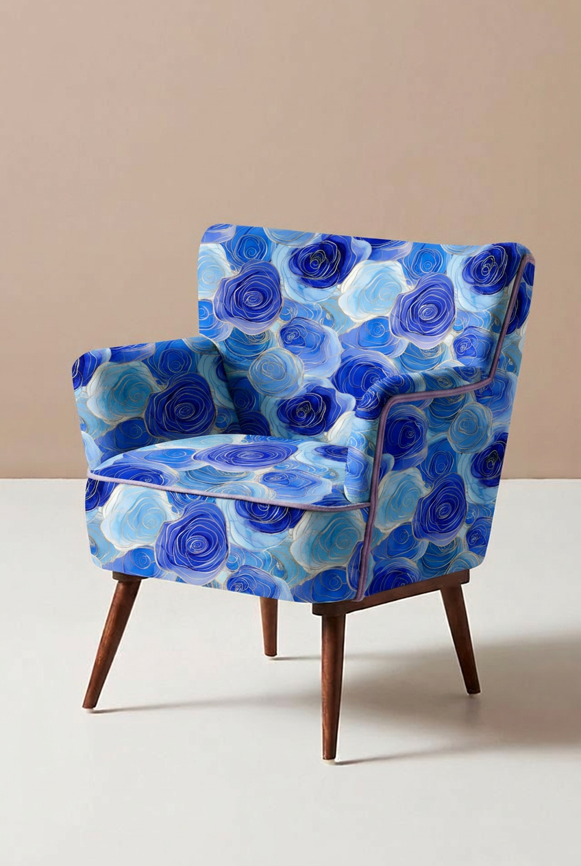 FS040 Watercolour Blue Floral Seamless Pattern