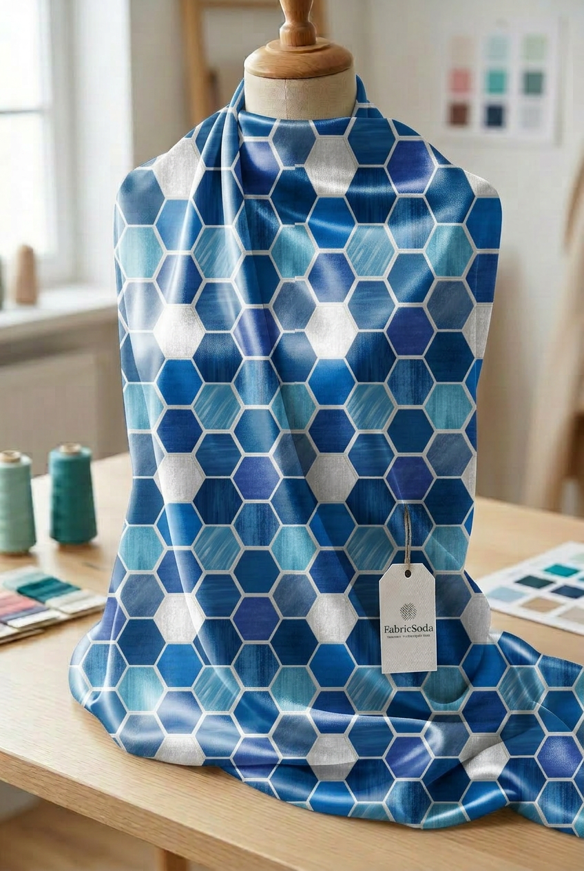 FS070 Blue Shades Geometric Seamless Pattern